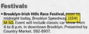 Brooklyn Speedway - June 12 2008 Ad (newer photo)
